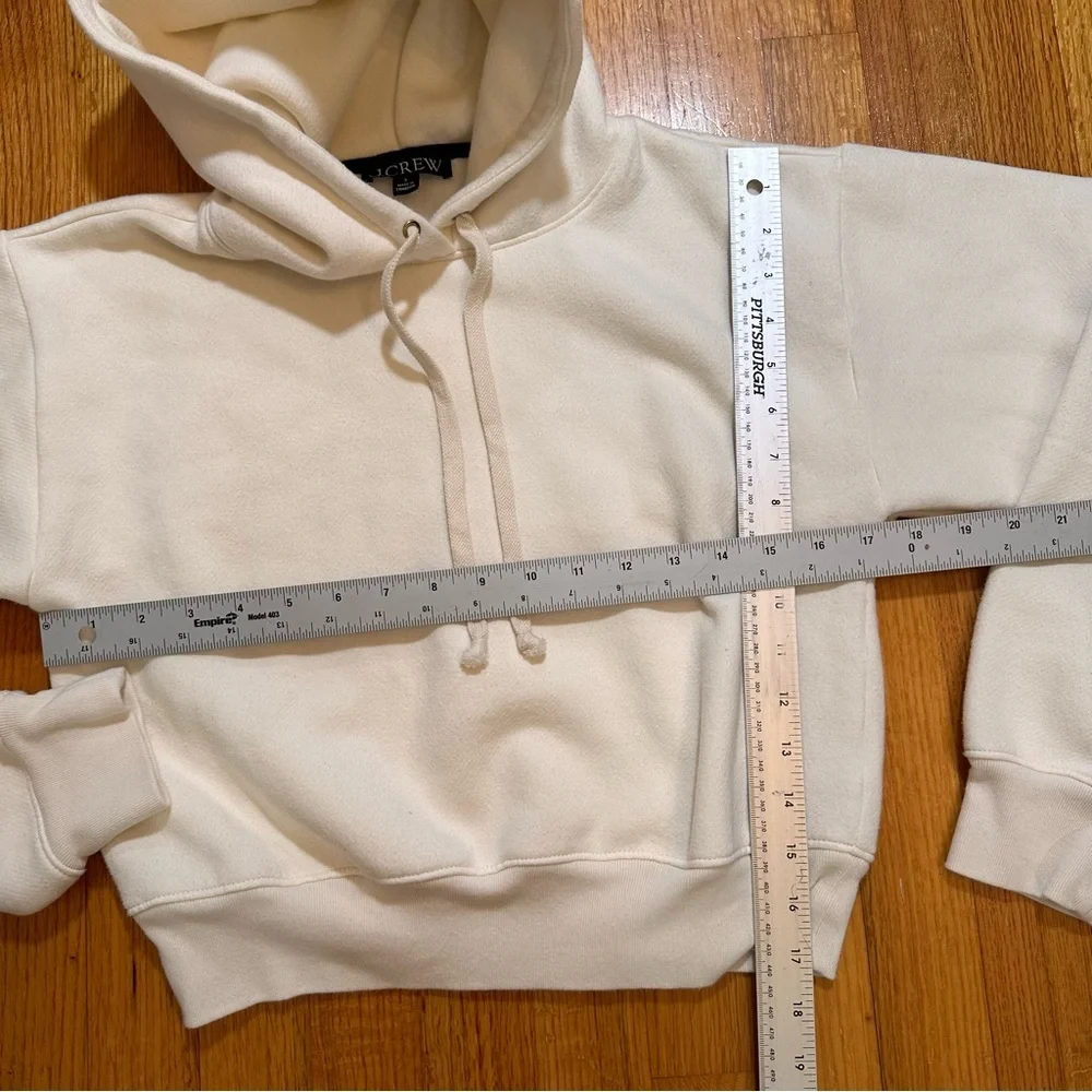 J.Crew women's cropped cream hoodie.Size Small